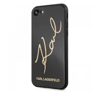 Etui i futerały do telefonów - Karl Lagerfeld Double Layers Glitter Signature Case - Etui iPhone 8 / 7 (Black) - miniaturka - grafika 1