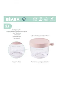Beaba BEABA Słoiczek szklany z hermetycznym zamknięciem 150 ml różowy - Pojemniki kuchenne - miniaturka - grafika 10
