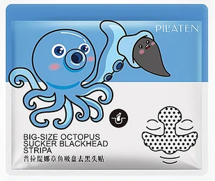 PIL'ATEN PIL'ATEN - BIG-SIZE OCTOPUS SUCKER BLACKHEAD STRIP - Oczyszczająca maska w płacie PILSMPL - Maseczki do twarzy - miniaturka - grafika 3