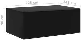 vidaXL Pokrowce na meble ogrodowe, 2 szt., 7 oczek, 225x143x90 cm - Poduszki ogrodowe - miniaturka - grafika 7