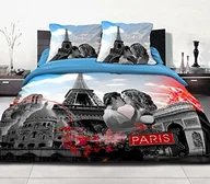 Pościel dla dzieci - Home Passion 54200 Pack 3-częściowa pościel bawełna 57 nici miejsca Paris Niebieski 220 x 240 cm 54200 - miniaturka - grafika 1