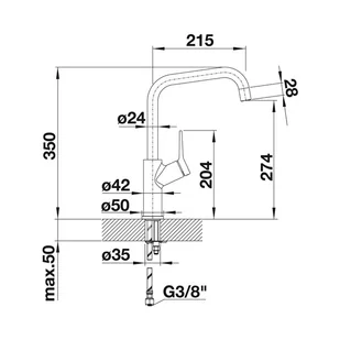 Blanco JURENA 520764 - Baterie wannowe i prysznicowe - miniaturka - grafika 3