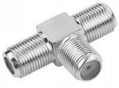 Akcesoria TV-SAT - Trójnik Rozdzielacz 3 Gniazdo F Beczka Złącze Wtyk - miniaturka - grafika 1