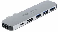 Huby USB - Delock USB C HUB do MacBook, 6 w 1, adapter USB-C, Thunderbolt 3 Mini Dock, 2 x HDMI 4K, 3 x USB 3.0, USB-C PD 60 W, 87753 87753 - miniaturka - grafika 1
