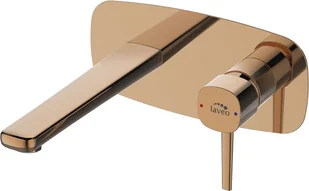 Laveo Bateria umywalkowa podtynkowa różowe złoto POLLA Laveo BAP 822P - Baterie podtynkowe - miniaturka - grafika 2