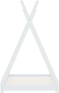 vidaXL Rama łóżka dziecięcego, biała, lite drewno sosnowe, 90 x 200 cm vidaXL - Łóżka dla dzieci i młodzieży - miniaturka - grafika 5