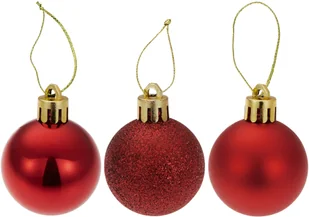 tectake 24-cz. zestaw bombek choinkowych czerwony - czerwony 403320 - Bombki - miniaturka - grafika 3