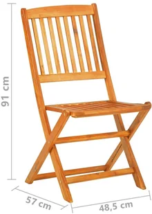 vidaXL 7-cz zestaw składanych mebli ogrodowych lite drewno akacjowe 3058156 - Meble ogrodowe - miniaturka - grafika 12