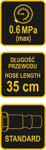 Vorel PISTOLET DO POMPOWANIA KÓŁ Z MANOMETREM 81651 81651 - Pozostałe narzędzia pneumatyczne - miniaturka - grafika 3