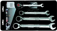 Zestawy narzędziowe - KS Tools 503.4604 Gear Plus grzechotka zestaw kluczy płasko-oczkowych, przełączana, 4-częściowy, 10  19 MM 503.4604 - miniaturka - grafika 1