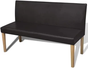 vidaXL vidaXL Ciemno brązowa ławka z imitacji skóry - Ławki do przedpokoju - miniaturka - grafika 2