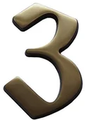 Numery na dom - Alpertec Numer domu 3 z brązu, satynowana ze śrubami i kołkami, wysokość 120 MM, 35160030 K1 (35160030K1) - miniaturka - grafika 1