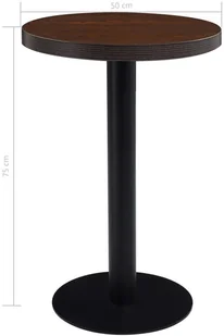 vidaXL Stolik bistro, ciemnobrązowy, 50 cm, MDF - Stoły - miniaturka - grafika 5