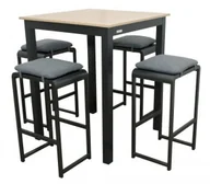 Meble ogrodowe - Doppler Zestaw Expert Wood antracyt 4+1 - miniaturka - grafika 1