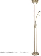 Lampy stojące - QAZQA Nowoczesna lampa podłogowa brązowa z lampką do czytania  w tym LED przyciemniona do ciepłej - Diva - miniaturka - grafika 1