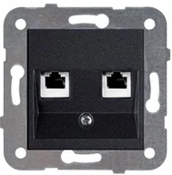 Gniazdka elektryczne - Viko Panasonic Gniazdo komputerowe 2xRJ45 kat.5e Panasonic Novella czarny 92105534M - miniaturka - grafika 1