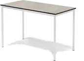 Meble do szkół i przedszkoli - AJ Produkty Stół SONITUS, 1400x800x900 mm, linoleum jasnoszary, biały - miniaturka - grafika 1