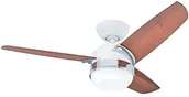 Wentylatory sufitowe - Hunter 50616 wentylator sufitowy Nova skrzydła z lampką, biały/chrom szczotkowany/jasnobrązowy, 107 cm 50616 - miniaturka - grafika 1