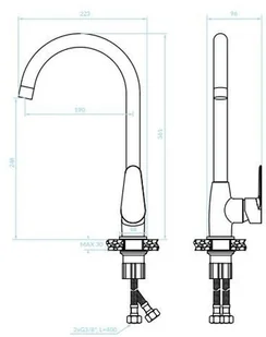 Kuchinox Bateria zlewozmywakowa Fresno z wylewką "U" chrom BQF_068D BQF_068D - Baterie kuchenne - miniaturka - grafika 2