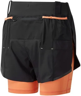RONHILL RONHILL Spodenki biegowe damskie TECH ULTRA TWIN SHORT czarno-pomarańczowe - Spodnie sportowe damskie - miniaturka - grafika 4