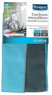 Starwax Ścierki do naczyń i szkła STARWAX, niebiesko-szare, 2 szt. - Ściereczki, gąbki, czyściki - miniaturka - grafika 3