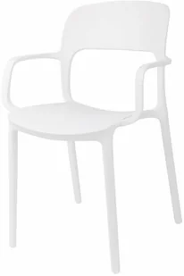 Fotel biurowy, krzesło biurowe D2.Design Krzesło z podłokietnikami Flexi białe 40528 - Fotele i krzesła biurowe - miniaturka - grafika 3