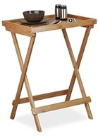 Miski i półmiski - Relaxdays Taca stolik do stołu bambus wys. x szer. x głęb.): ok. 66 x 50 x 38,5 cm z taca na śniadanie, składany jako miska do serwowania na stół, taca do serwowania, naturalny 10020266 - miniaturka - grafika 1