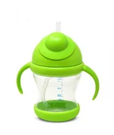Kubki dla dzieci - Poupy Poupy - Kubek Niekapek ze Słomką i Uchwytami, Zielony, 200 ml, 6m+ - miniaturka - grafika 1