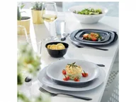 Serwisy obiadowe - Luminarc Komplet obiadowy Carine 18-elementowy biało-szary 00271 - miniaturka - grafika 1