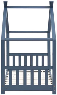 vidaXL Rama łóżka dziecięcego, szara, lite drewno sosnowe, 70 x 140 cm vidaXL - Łóżka dla dzieci i młodzieży - miniaturka - grafika 4