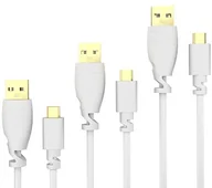 Kable USB - KabelDirekt Przewód 3 X bezpośrednio kabel micro-USB 2.0  Top Series, biały 849 - miniaturka - grafika 1