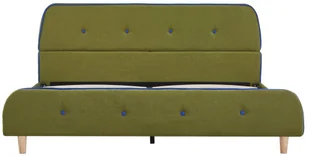 vidaXL Rama łóżka, zielona, tapicerowana tkaniną, 140 x 200 cm - Łóżka - miniaturka - grafika 3