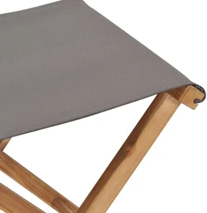 vidaXL Składane krzesła, 2 szt., lite drewno tekowe i tkanina, szare - Fotele i krzesła ogrodowe - miniaturka - grafika 6