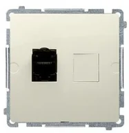 Gniazdka elektryczne - Kontakt Simon Kontakt_Simon Gniazdo komputerowe RJ45. kategoria 6. pojedyncze z przesłoną przeciwkurzową (moduł). Montaż na łapki lub wkręty beż BM61.01/12 - miniaturka - grafika 1
