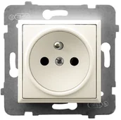 Gniazdka elektryczne - Ospel Gniazdo pojedyncze z uziemieniem Ecru Aria - GP-1UZ/m/27 - miniaturka - grafika 1