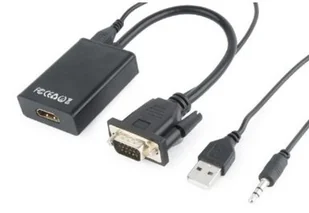 Gembird Konwerter VGA do HDMI 15 cm czarny A-VGA-HDMI-01 - Złącza, przejściówki, adaptery - miniaturka - grafika 3