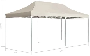 vidaXL Profesjonalny, składany namiot imprezowy, 6 x 3 m, kremowy 45501 - Pawilony ogrodowe - miniaturka - grafika 14
