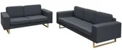 Komplety wypoczynkowe - vidaXL Sofy 2-osobowa i 3-osobowa ciemnoszare 273816 - miniaturka - grafika 1