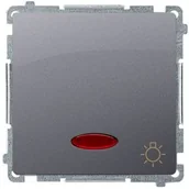 Klawisze i ramki - Simon Przycisk światło Basic BMS1L.01/21 z podświetleniem niebieskim inox - miniaturka - grafika 1