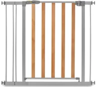 Zabezpieczenia dla dzieci - Hauck Barierka Woodlock 2 + 9cm ext Silver - miniaturka - grafika 1