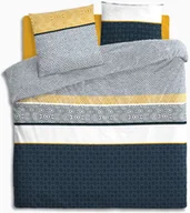 Pościel - Atmosphera Zestaw pościeli w niebieskie paski etniczne bielizna pościelowa kołdra 100% bawełna 240x220cm B07JQ7X6T6 - miniaturka - grafika 1