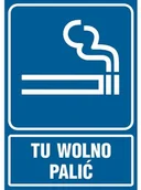 Akcesoria do bram - Znak informacyjny TU WOLNO PALIĆ - miniaturka - grafika 1