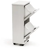 Dekoracje domu - ARREDAMENTI ITALIA arreda menti Italia podwójne pojemnik na odpady, z litego drewna bukowego, 36 x 84 x 26 cm 872-WH - miniaturka - grafika 1