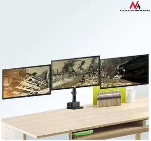 Maclean MC-811 Uchwyt biurkowy 3 monitory LED 2xUSB3.0 17-27&quot 3x7kg VESA 100x100 ! MC-811 - Uchwyty do monitorów - miniaturka - grafika 6