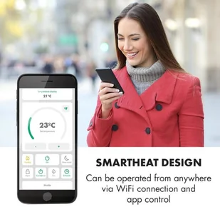 Klarstein Klarstein Bornholm Smart, grzejnik konwekcyjny, 2000 W, WiFi, wyświetlacz LED, czasomierz, IP24, biały ACO7-BornhomS-W - Ogrzewanie przenośne - miniaturka - grafika 8