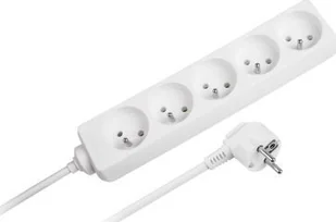 Przedłużacz biały 5 gniazd z przełącznikiem 5m - Listwy zasilające - miniaturka - grafika 2