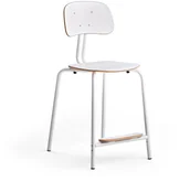 Meble do szkół i przedszkoli - AJ Produkty Krzesło szkolne YNGVE, 4 nogi, biały, biały, 610 mm - miniaturka - grafika 1