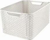 Kosze na bieliznę - Curver 189337 kosz do przechowywania, rattan o wyglądzie, L, kość słoniowa 205496 - miniaturka - grafika 1