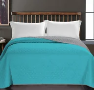 Narzuty - DecoKing Narzuta Axel - Turkusowo-Szary 170x270 cm - miniaturka - grafika 1