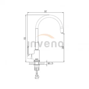 Invena Joga bateria kuchenna z elastyczną wylewką chrom/czarny mat BZ-32-L04 - Baterie kuchenne - miniaturka - grafika 4